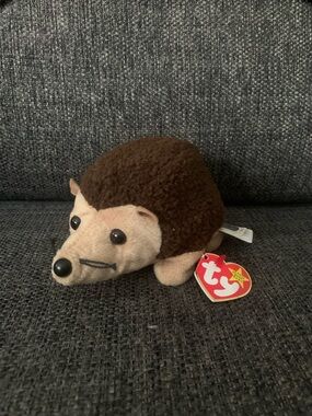 Ty Brown and Cream Plush Hedgehog Small Pet Toy